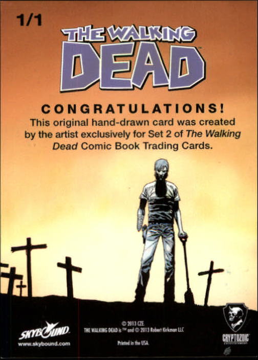 2013 Cryptozoic The Walking Dead Comic Book 2 Sketches #62 Martin Pikkaart back image