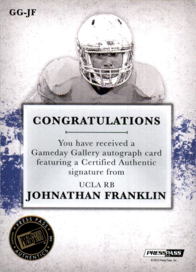 2013 Press Pass Gameday Gallery Bronze Red Ink #JF Johnathan Franklin/46* back image