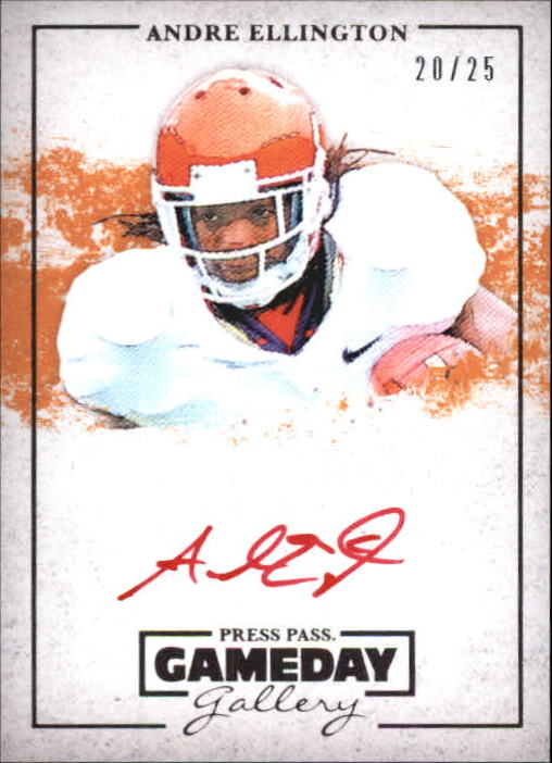 2013 Press Pass Gameday Gallery Silver Red Ink #AE Andre Ellington/25