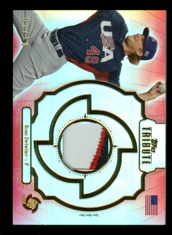2013 Topps Tribute WBC Prime Patches Red #RDE Ross Detwiler