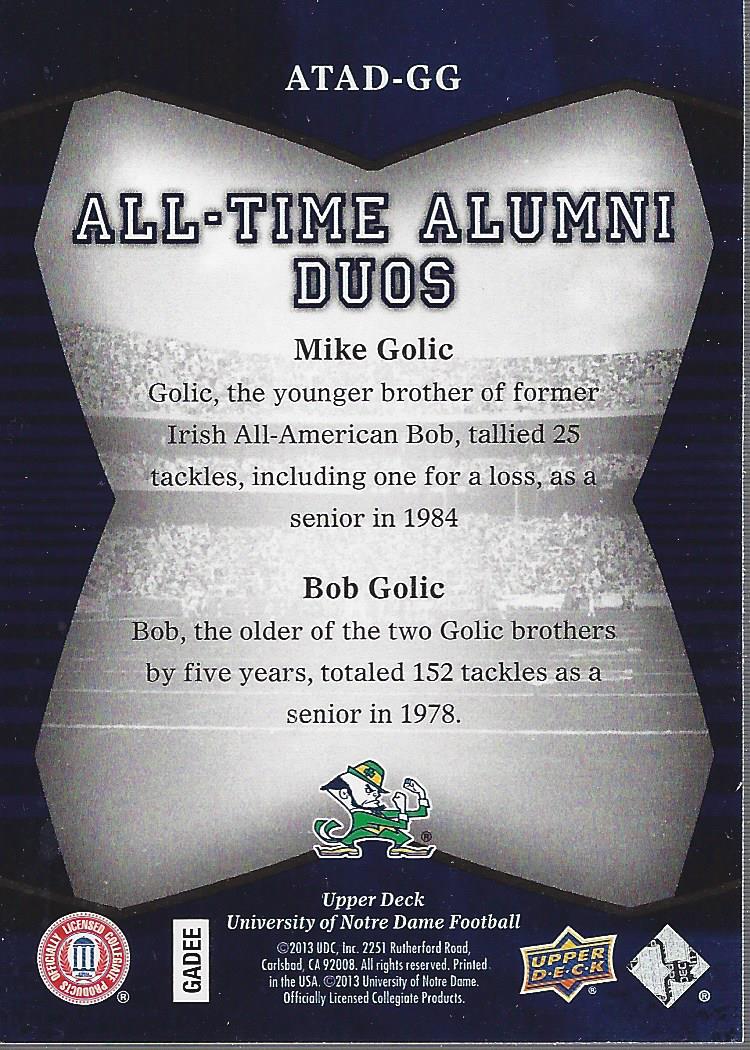 2013 Upper Deck Notre Dame All Time Alumni Football Card Pick (Inserts) - Bild 69 von 91