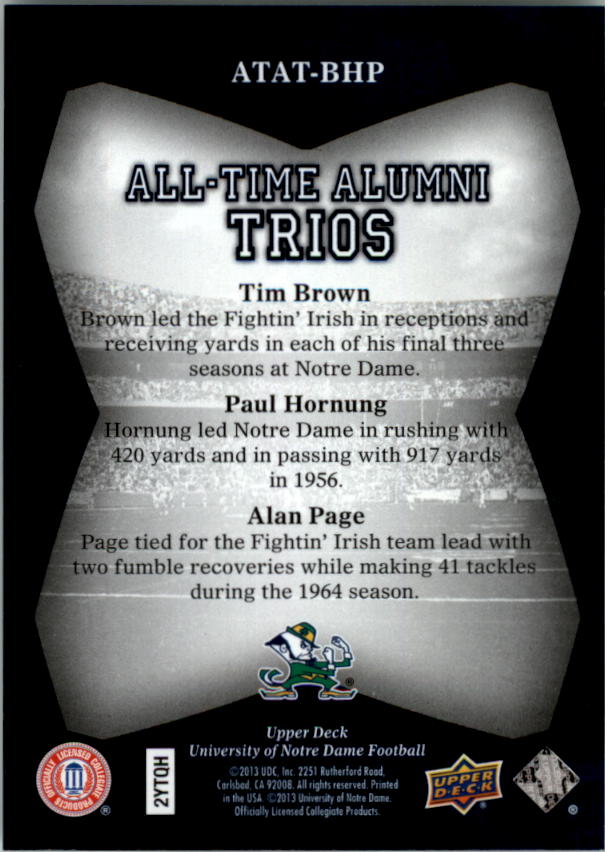 2013 Upper Deck Notre Dame All Time Alumni Football Card Pick (Inserts) - Bild 87 von 91