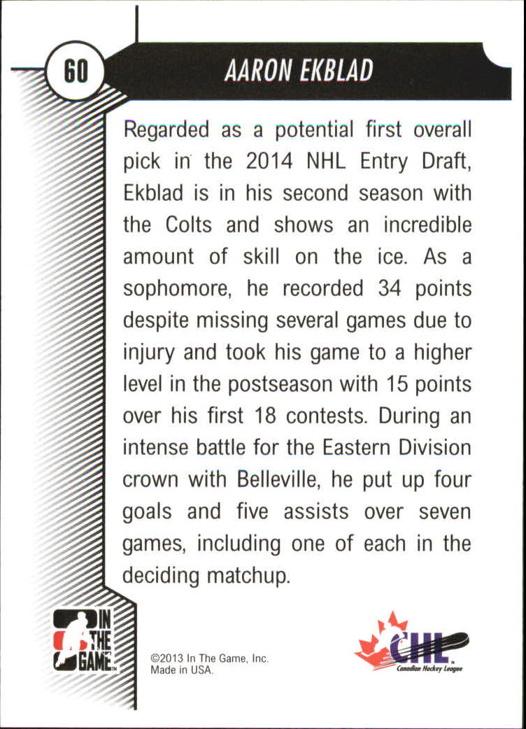 2012-13 ITG Draft Prospects Emerald #60 Aaron Ekblad FDP back image