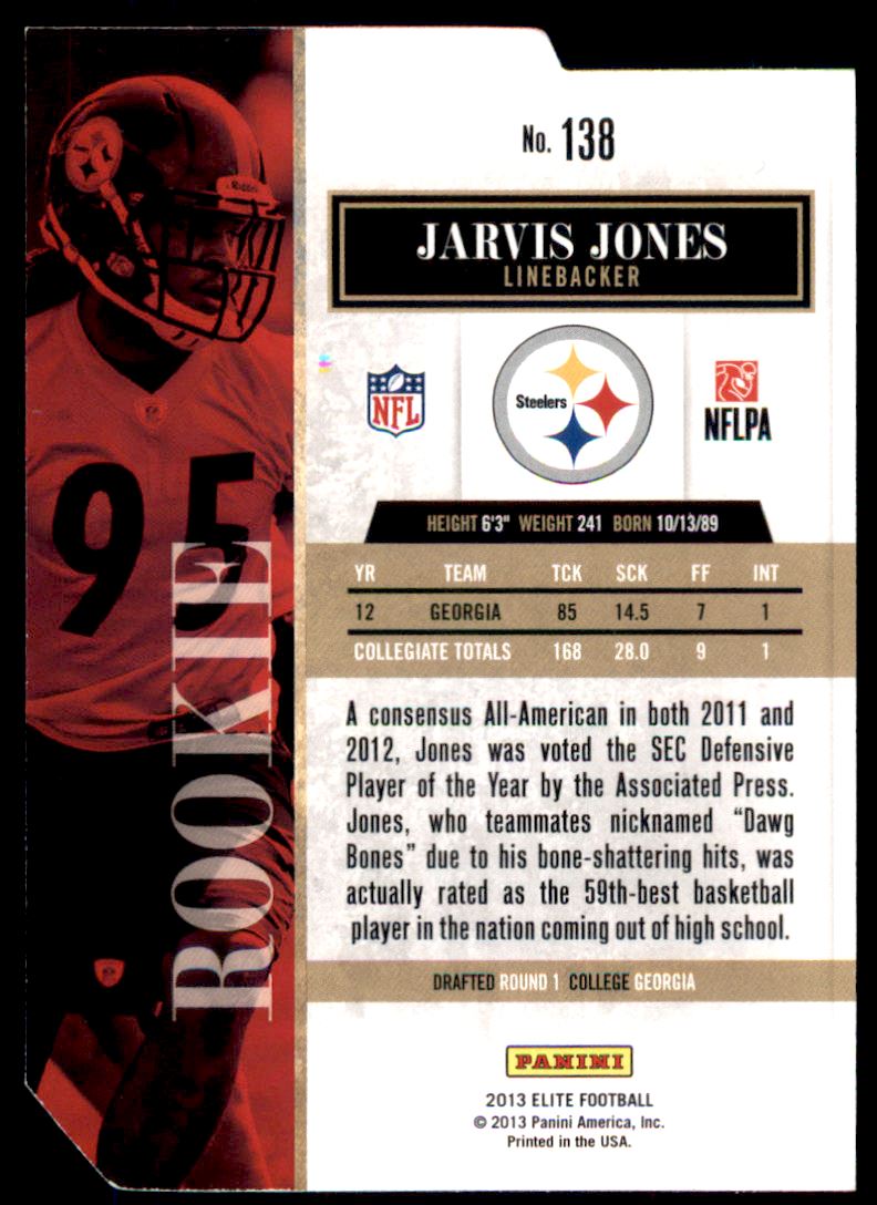 2013 Elite Status #138 Jarvis Jones/95 back image