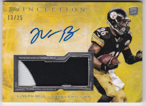 2013 Topps Inception Rookie Jumbo Patch Autographs Yellow #IAJPLB Le'Veon Bell