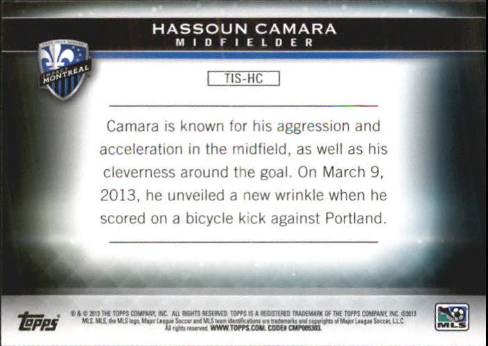 2013 Topps MLS Pure Soccer #HC Hassoun Camara back image