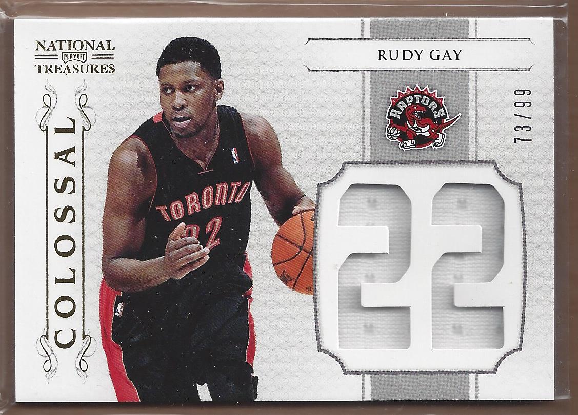 2012-13 Panini National Treasures Colossal Materials Jersey Numbers #3 Rudy Gay/99