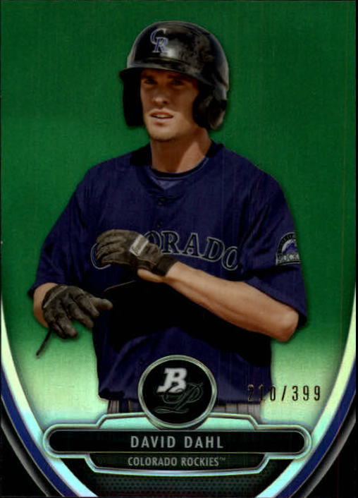 2013 Bowman Platinum Chrome Prospects Green Refractors #BPCP20 David Dahl