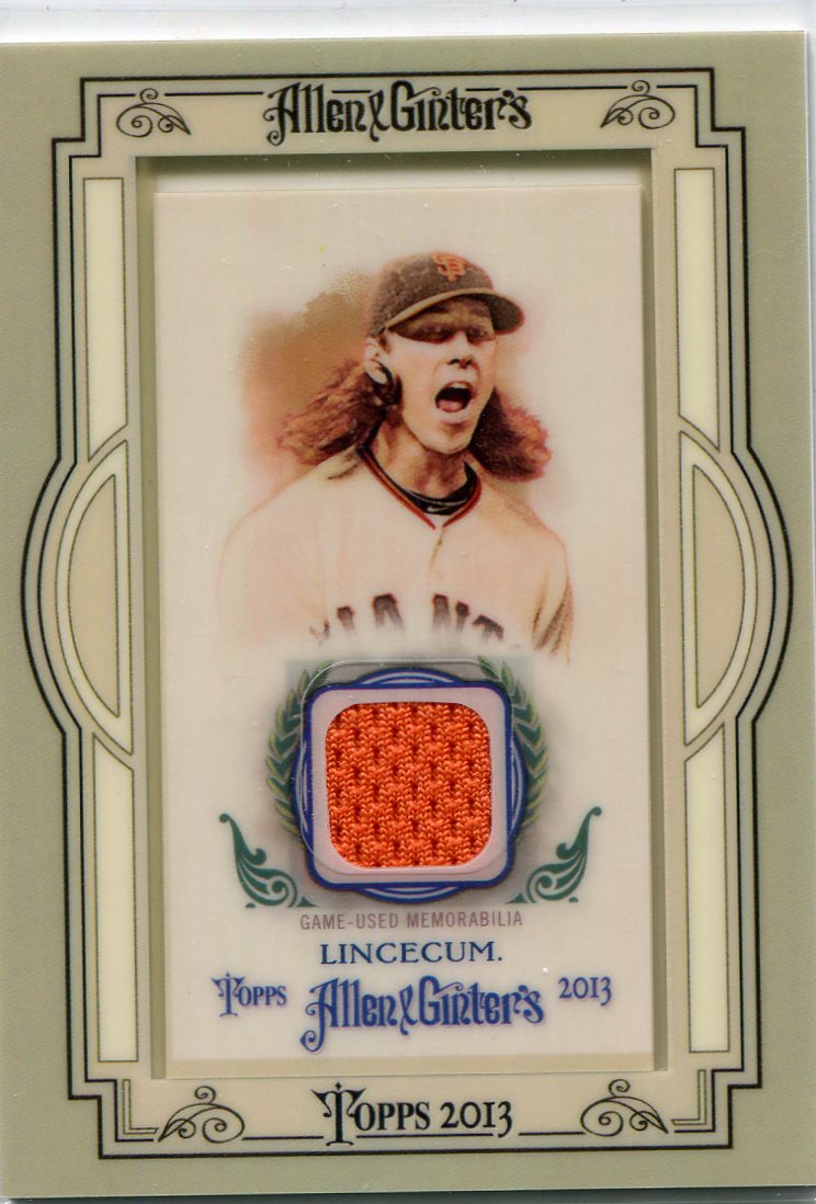 2013 Topps Allen and Ginter Framed Mini Relics #TL Tim Lincecum