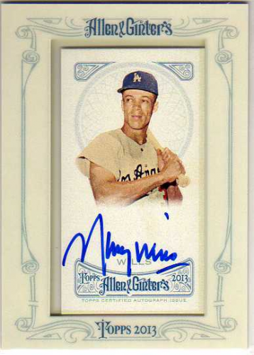 2013 Topps Allen and Ginter Autographs #MW Maury Wills