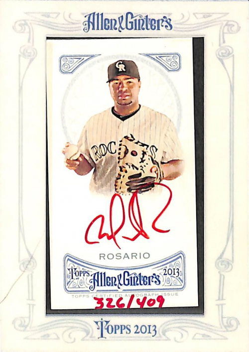 2013 Topps Allen and Ginter Autographs Red Ink #WR Wilin Rosario/409