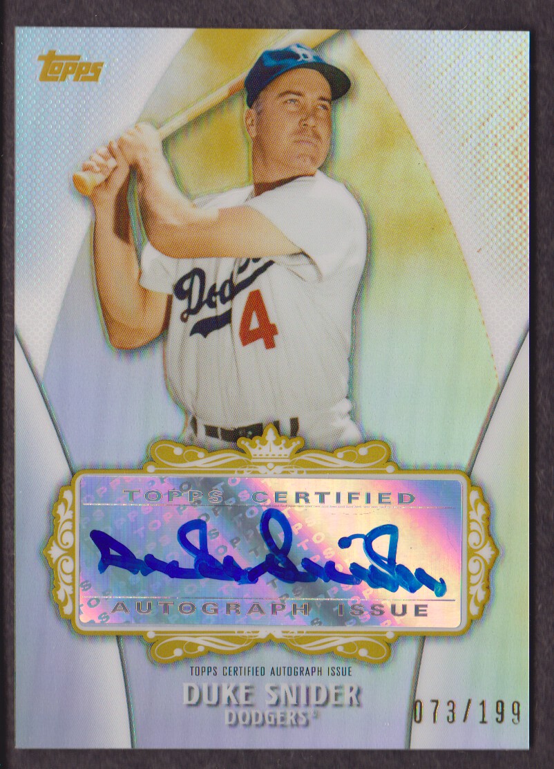 2013 Topps Replacement Autographs Gold Refractors #DS Duke Snider