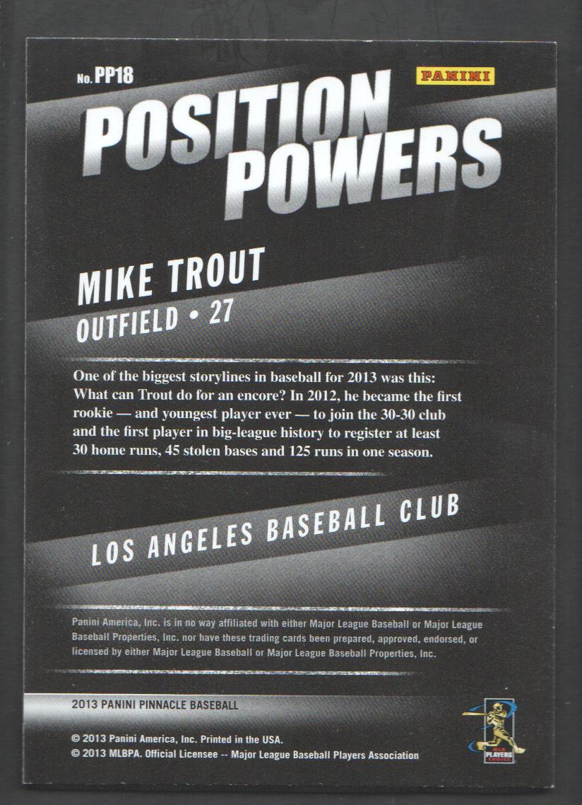2013 Pinnacle Position Powers #18 Mike Trout back image
