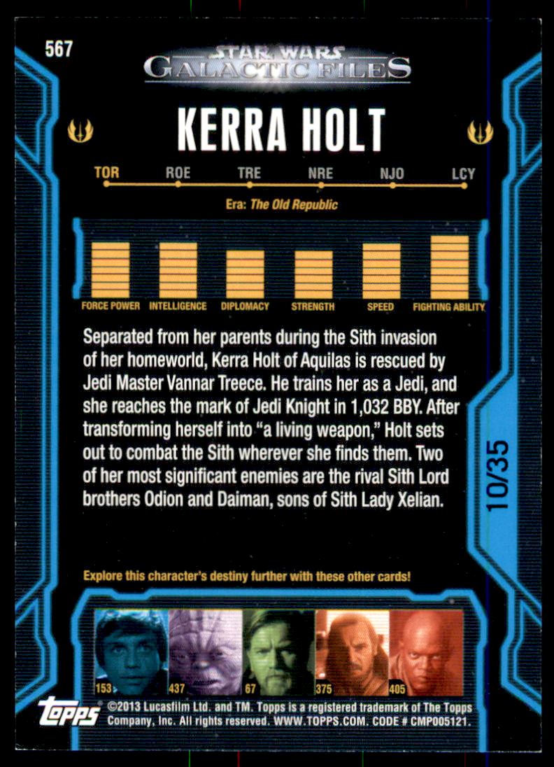 2013 Topps Star Wars Galactic Files 2 Red Foil #567 Kerra Holt back image