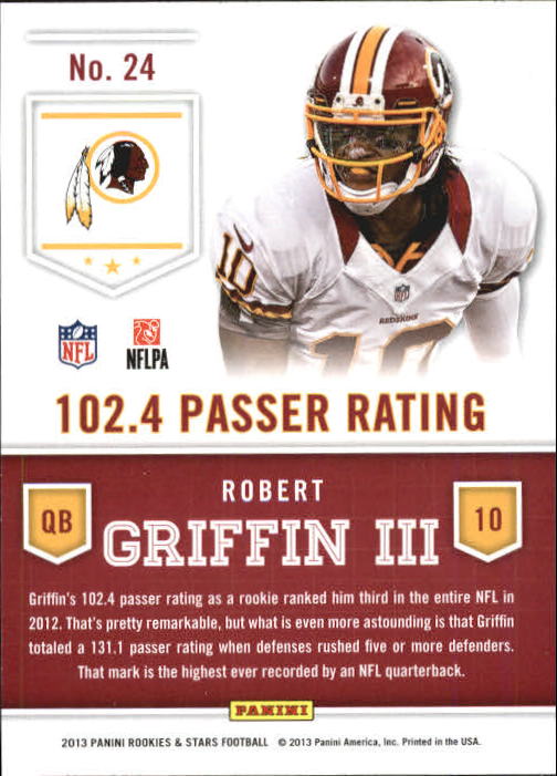 2013 Rookies and Stars Statistical Standouts #24 Robert Griffin III back image