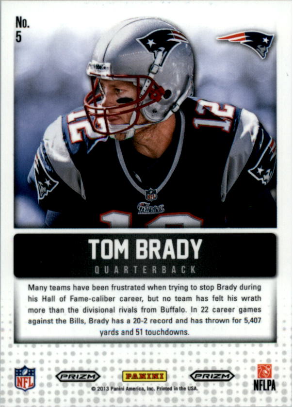 2013 Panini Cornerstones #5 Tom Brady back image