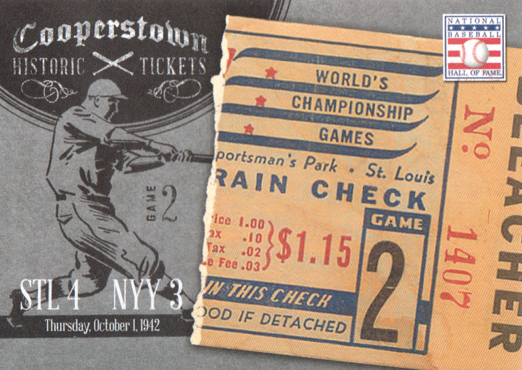 2013 Panini Cooperstown Historic Tickets #14 1942 World Series