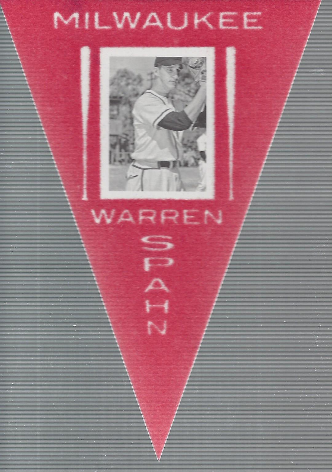 2013 Panini Cooperstown Pennants Red #5 Warren Spahn