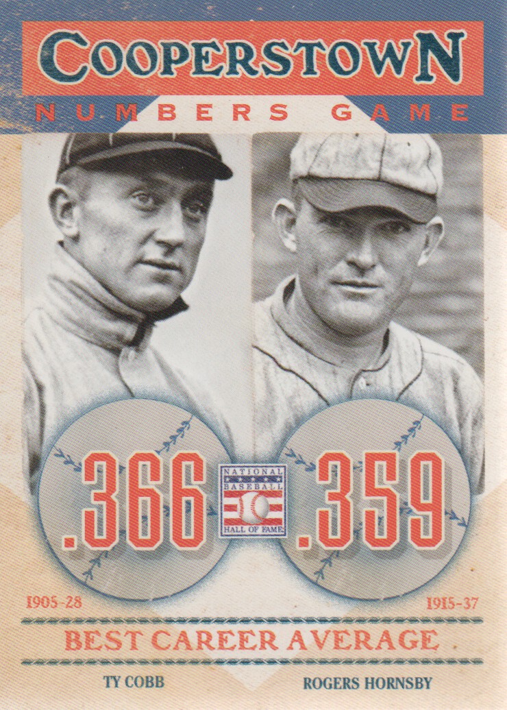 2013 Panini Cooperstown Numbers Game #16 Rogers Hornsby/Ty Cobb