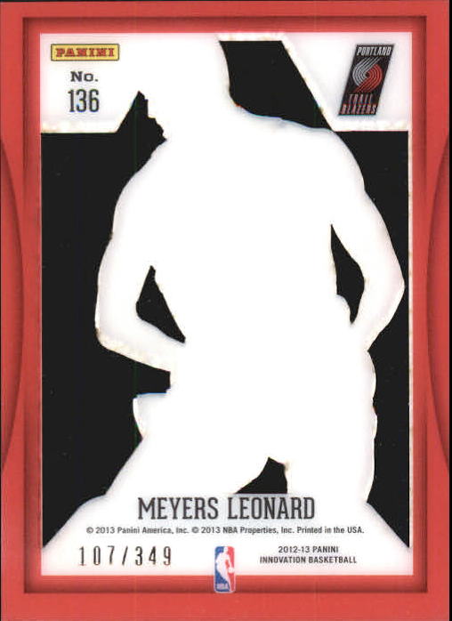 2012-13 Innovation #136 Meyers Leonard RC back image