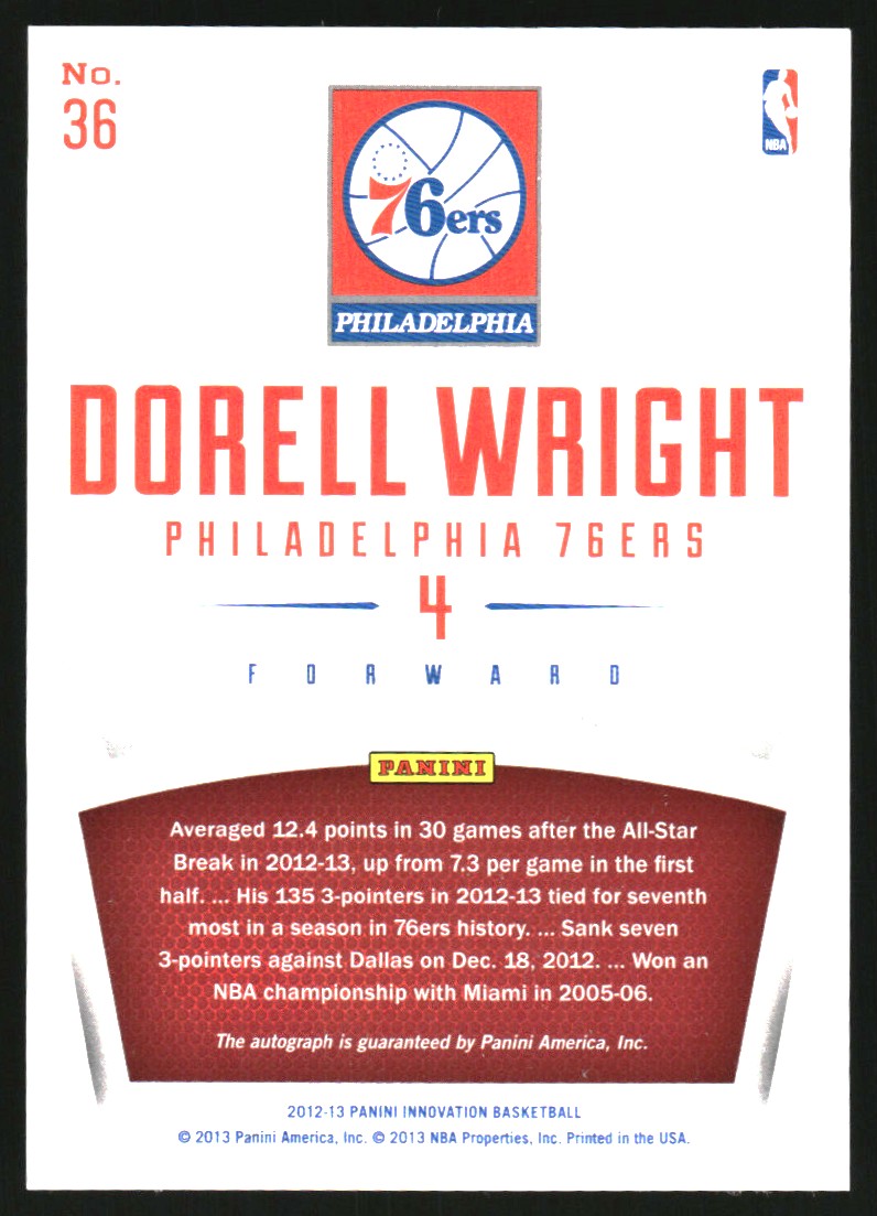 2012-13 Innovation Innovative Ink Gold #36 Dorell Wright