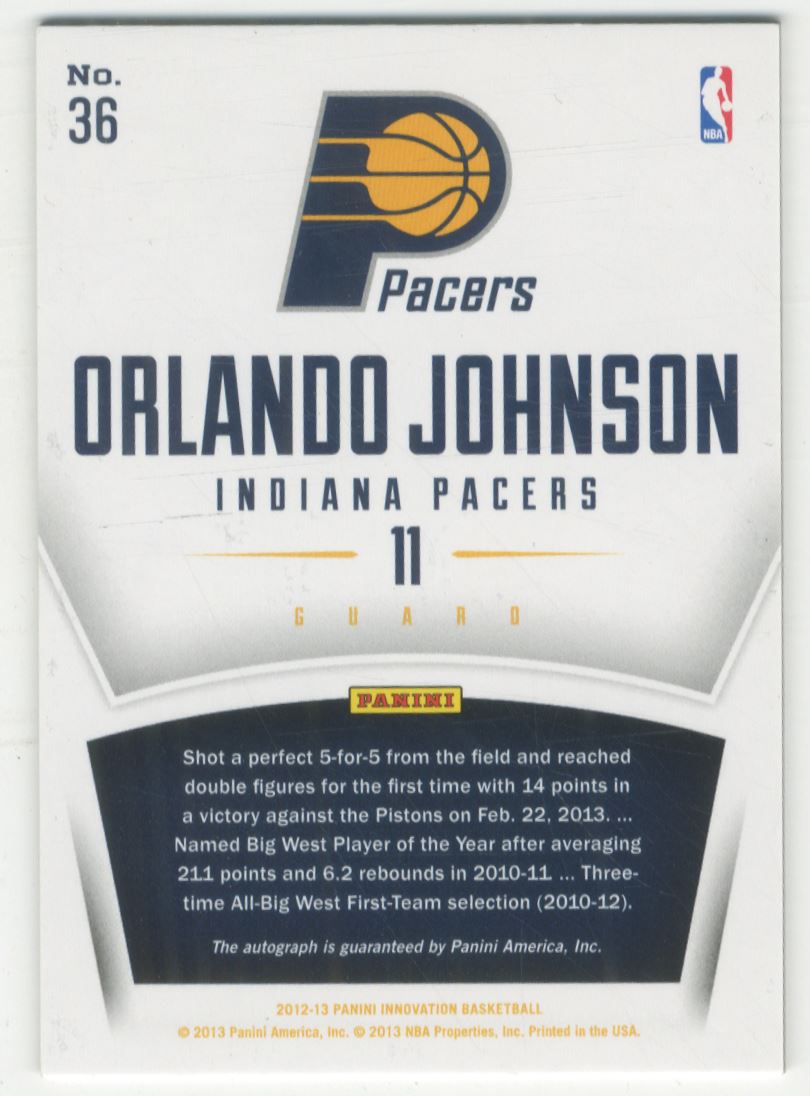 2012-13 Innovation Rookie Innovative Ink #36 Orlando Johnson