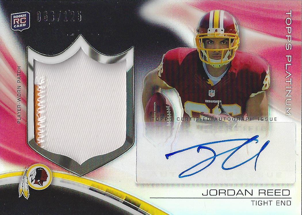 2013 Topps Platinum Rookie Patch Autographs Black Refractors #ARPJRE Jordan  Reed - Jersey/Auto /125 - NM-MT - Triple Play Sports Cards