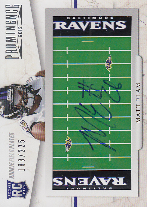 2013 Panini Prominence Rookie NFL Field Autographs #168 Matt Elam/225