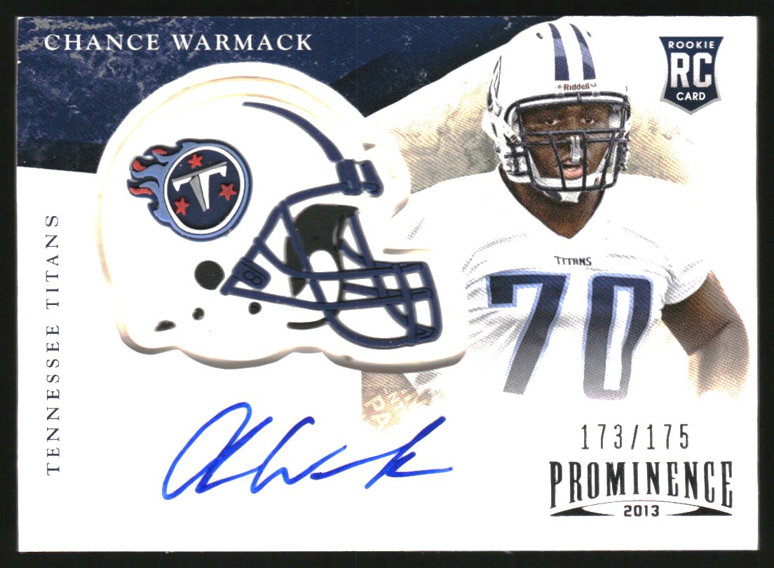 2013 Panini Prominence Rookie Team Helmet Autographs #111 Chance Warmack/175