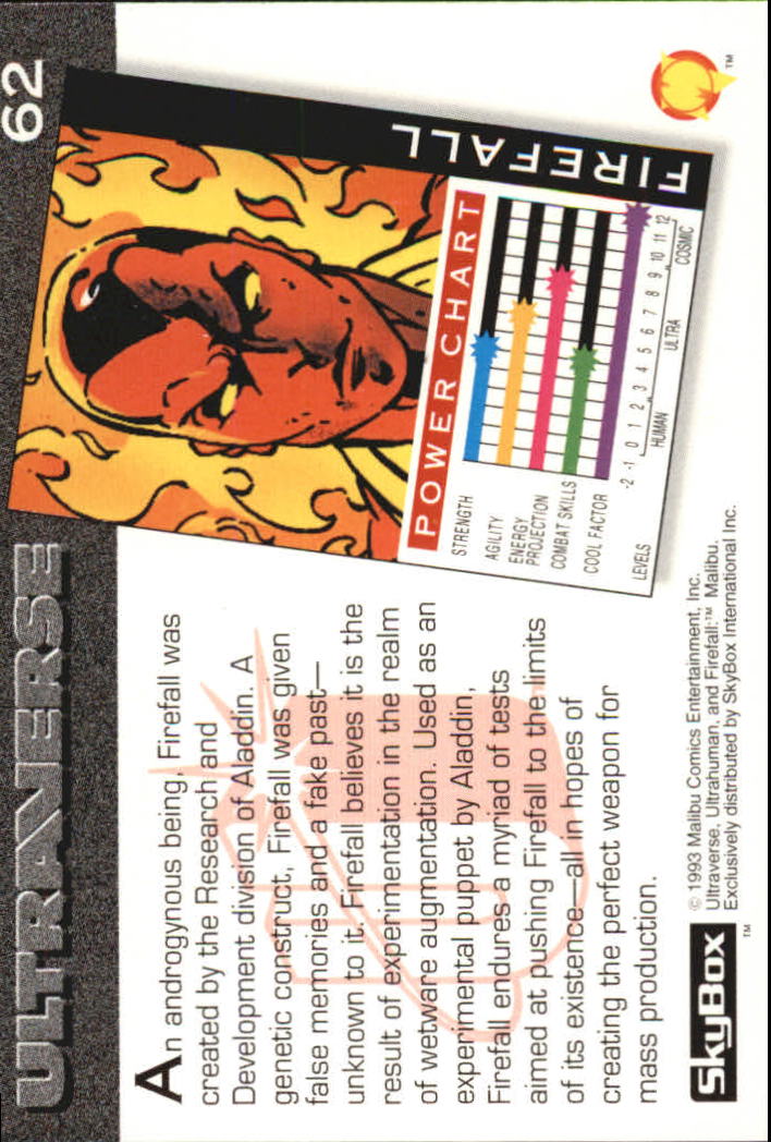 1993 SkyBox Ultraverse #62 Firefall back image