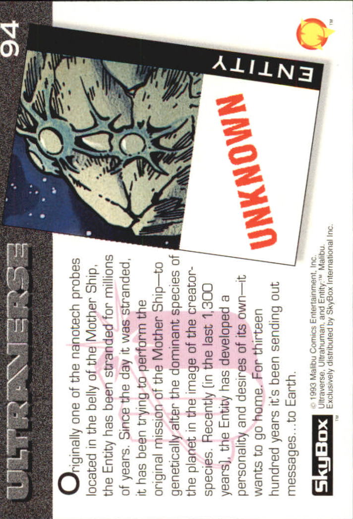 1993 SkyBox Ultraverse #94 Entity back image