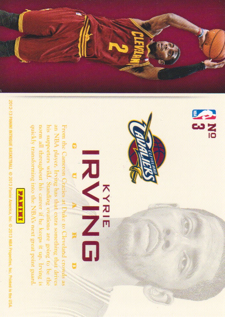 2012-13 Panini Intrigue Intriguing Players #3 Kyrie Irving back image
