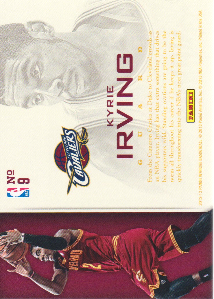 2012-13 Panini Intrigue Intriguing Players #9 Kyrie Irving back image