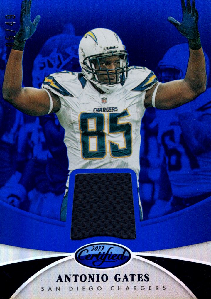 2013 Certified Mirror Blue Materials #5 Antonio Gates Jersey /49