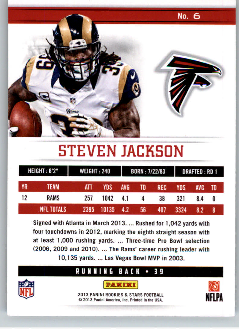 2013 Rookies and Stars Longevity #6 Steven Jackson back image