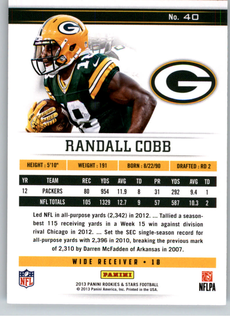 2013 Rookies and Stars Longevity #40 Randall Cobb back image