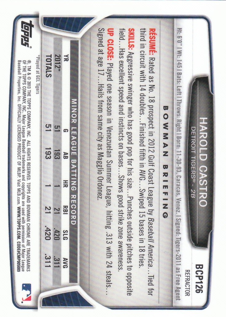 2013 Bowman Chrome Baseball Part 4 - Picture 197 of 316