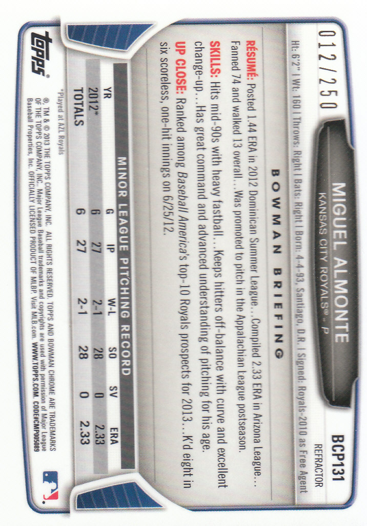 2013 Bowman Chrome Baseball Part 4 - Picture 41 of 316