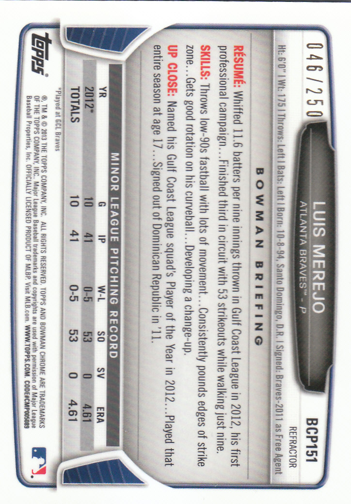 2013 Bowman Chrome Baseball Part 4 - Picture 45 of 316