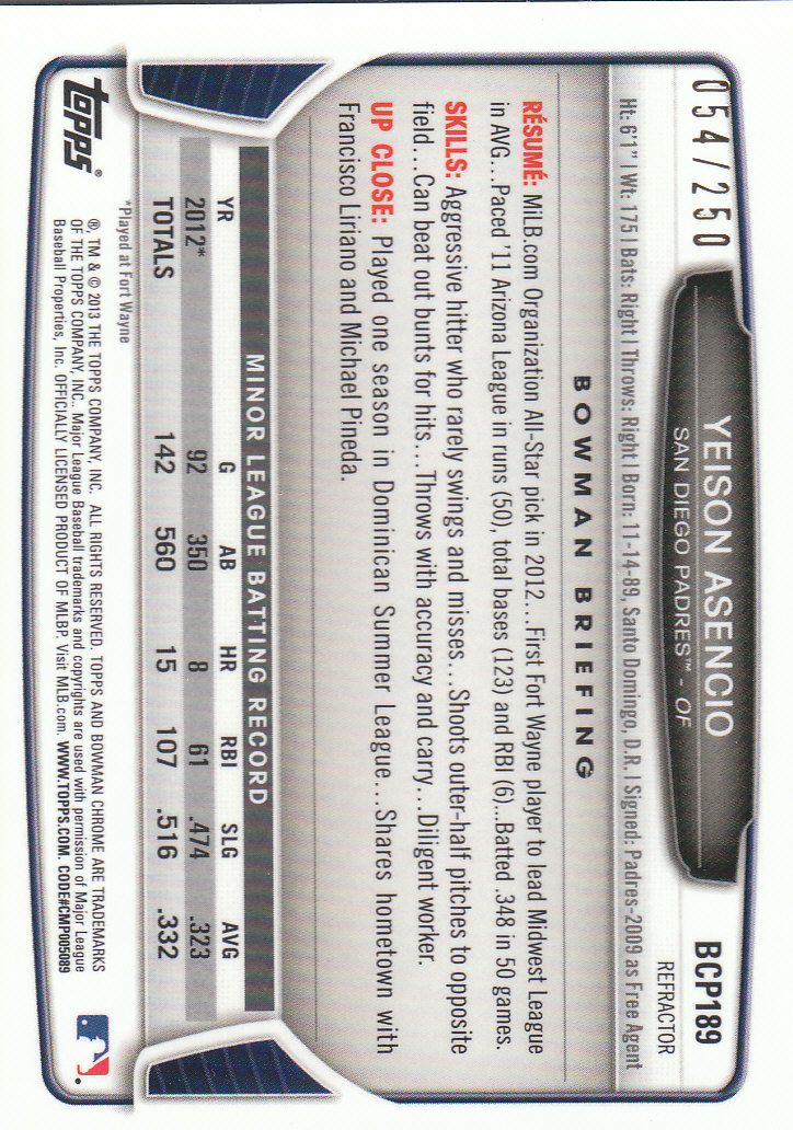 2013 Bowman Chrome Baseball Part 4 - Picture 57 of 316