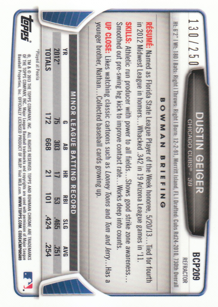 2013 Bowman Chrome Baseball Part 4 - Picture 67 of 316