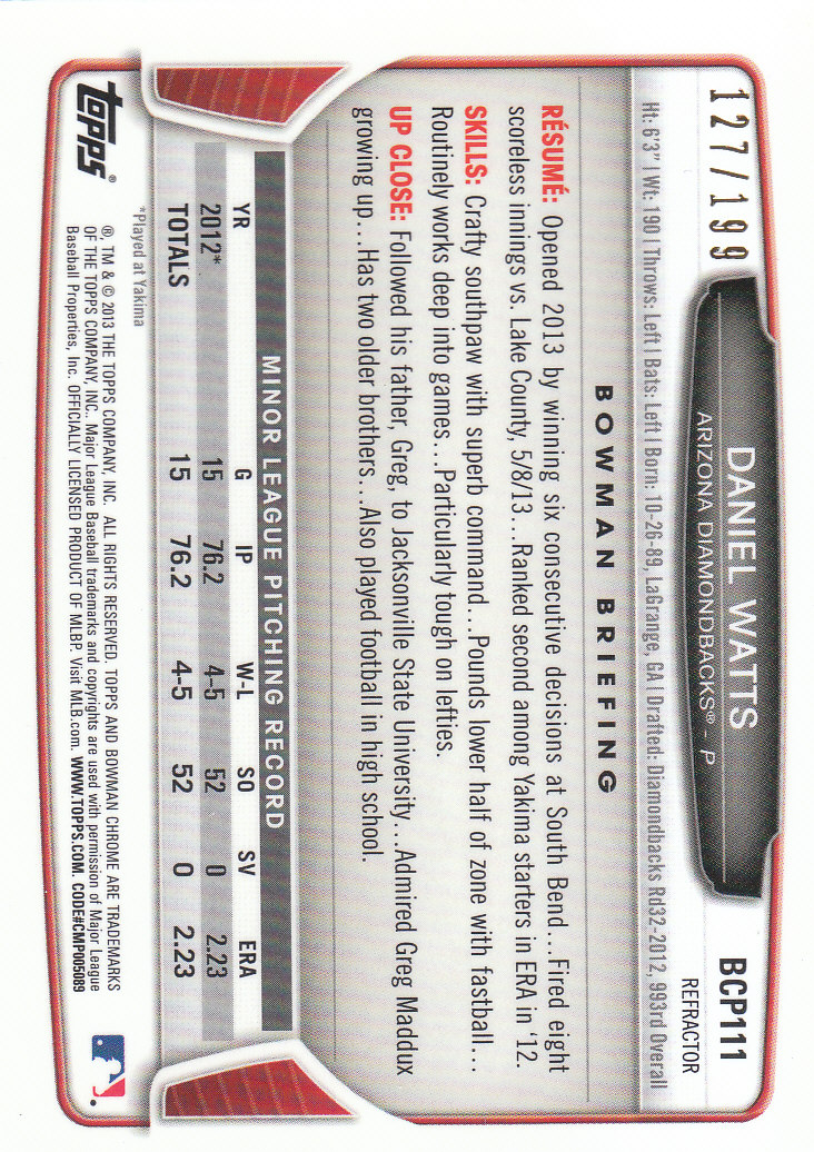 2013 Bowman Chrome Baseball Part 4 - Picture 144 of 316