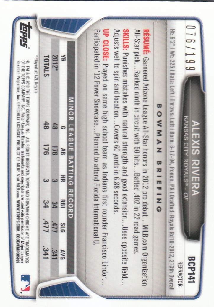 2013 Bowman Chrome Baseball Part 4 - Picture 150 of 316