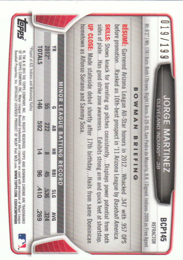 2013 Bowman Chrome Baseball Part 4 - Picture 152 of 316
