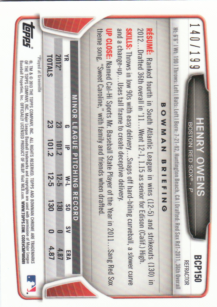 2013 Bowman Chrome Baseball Part 4 - Picture 154 of 316