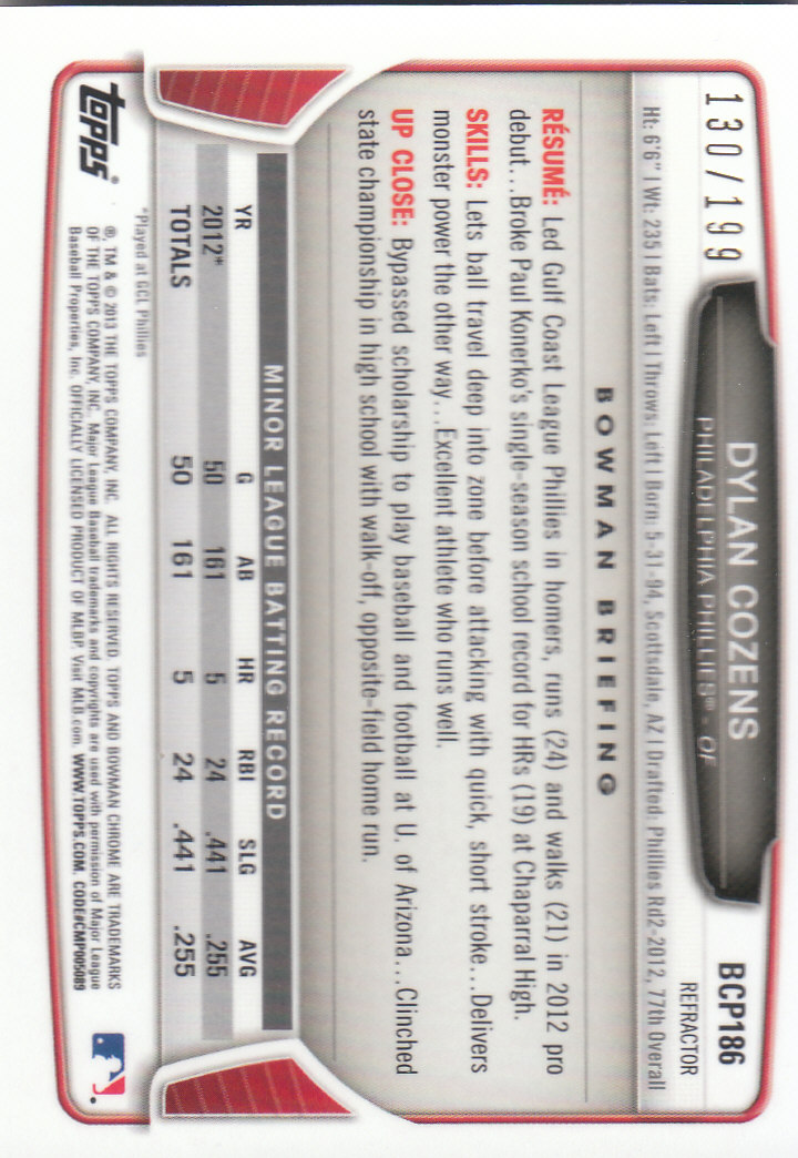 2013 Bowman Chrome Baseball Part 4 - Picture 162 of 316