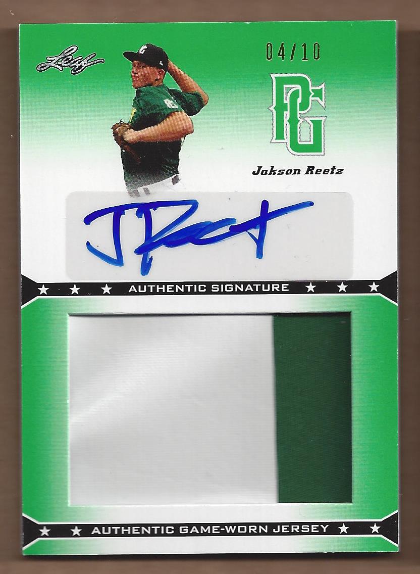 2013 Leaf Perfect Game Jersey Autographs Green #JR1 Jakson Reetz