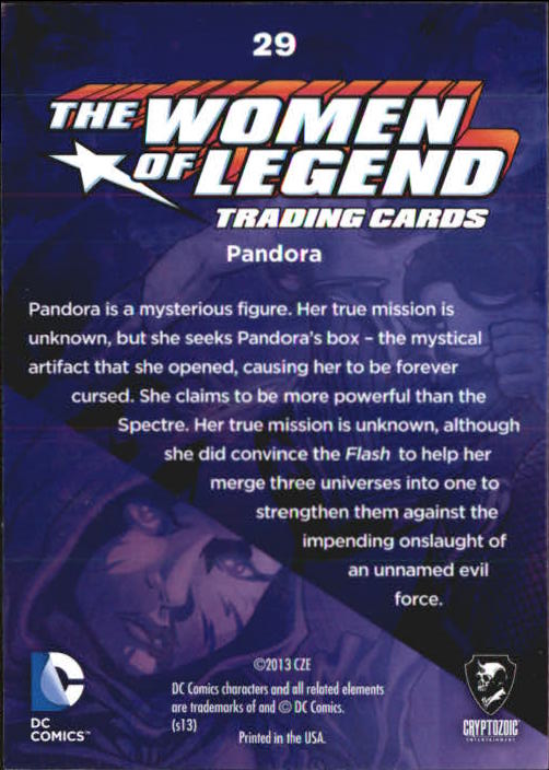 2013 Cryptozoic DC Comics Women of Legend Foil #29 Pandora back image