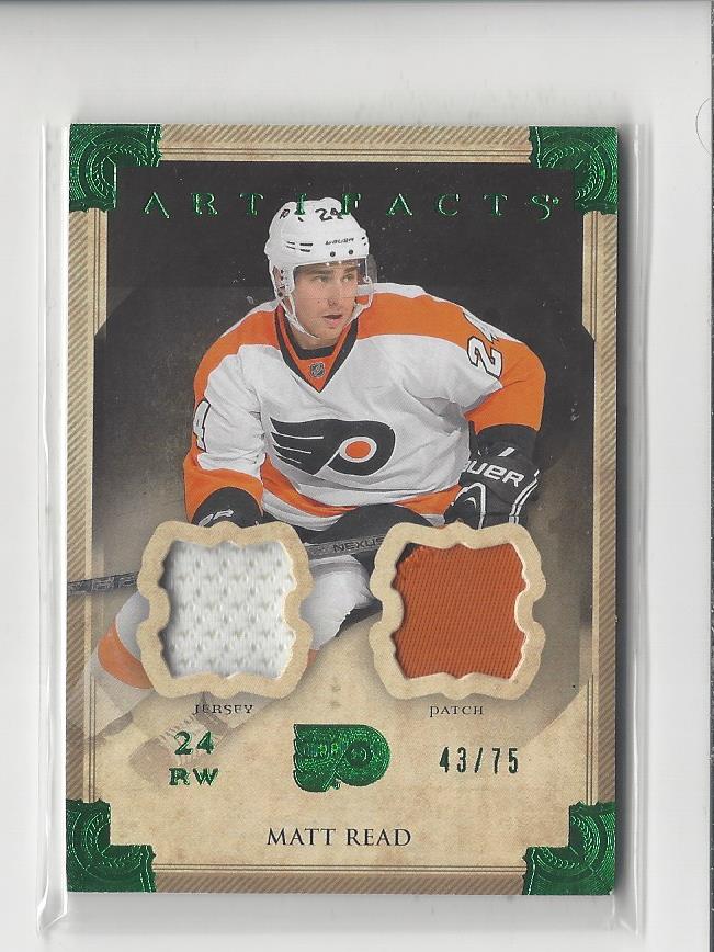 2013-14 Artifacts Jerseys Patch Emerald #58 Matt Read