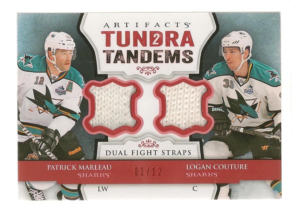 2013-14 Artifacts Tundra Tandems Fight Straps Red #TTMC Patrick Marleau/Logan Couture